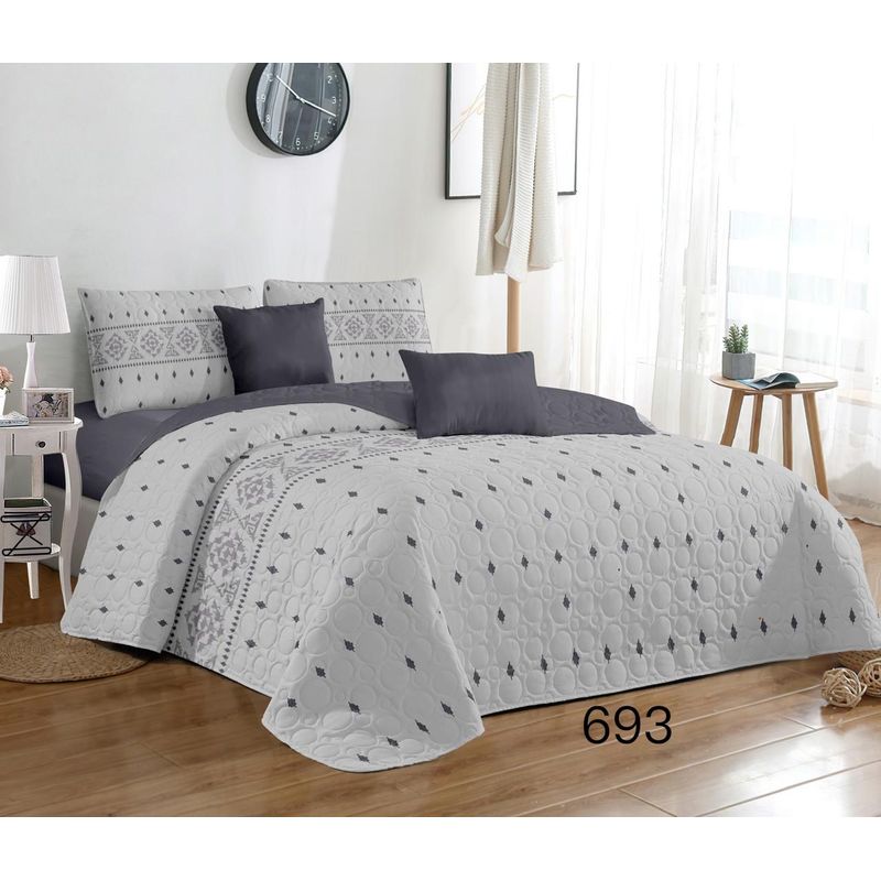GENERICO - Quilt de Verano King Gris KFL693