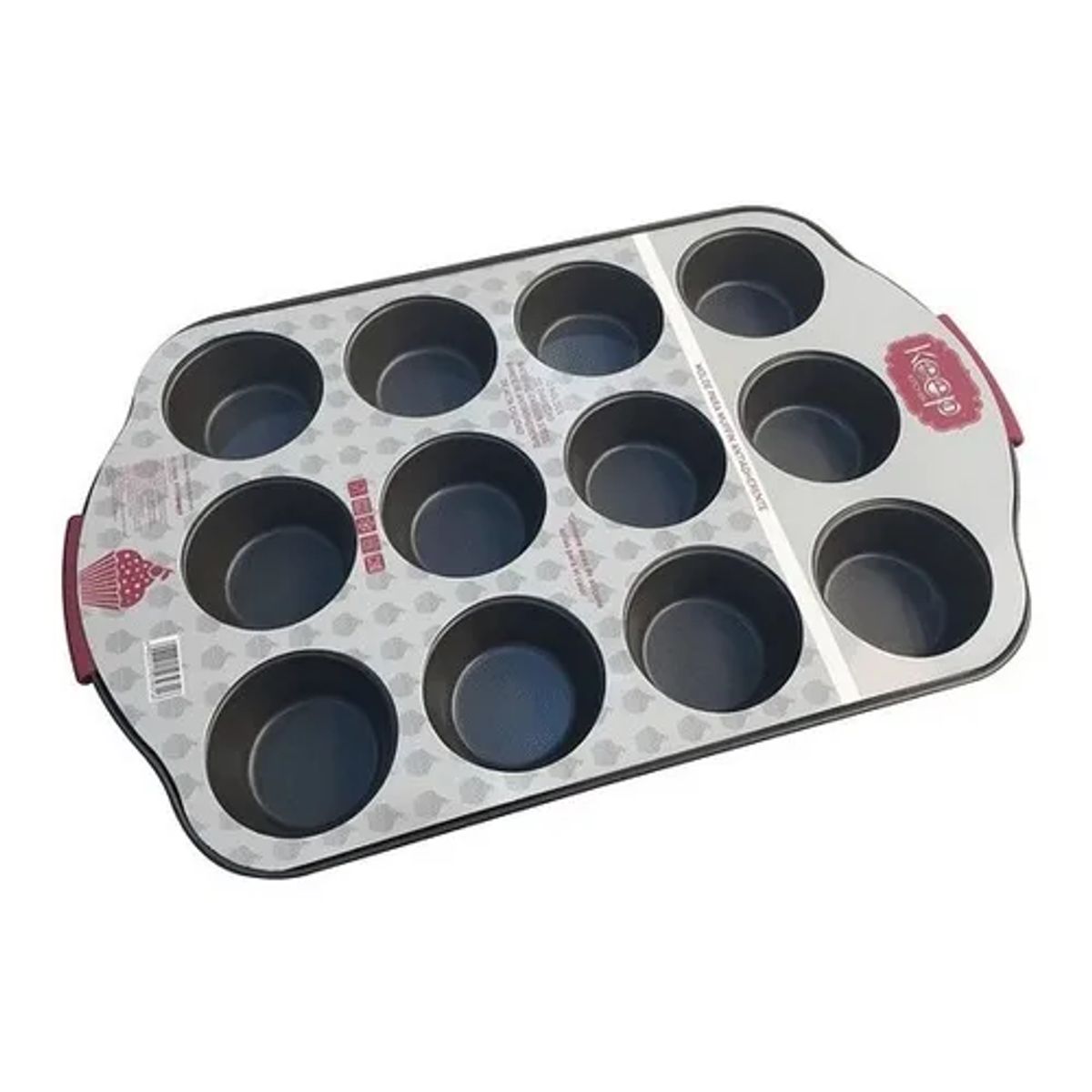 KEEP - Molde Muffin Cupcake Marca Keep Antiadherente Cocina Horno Color Gris