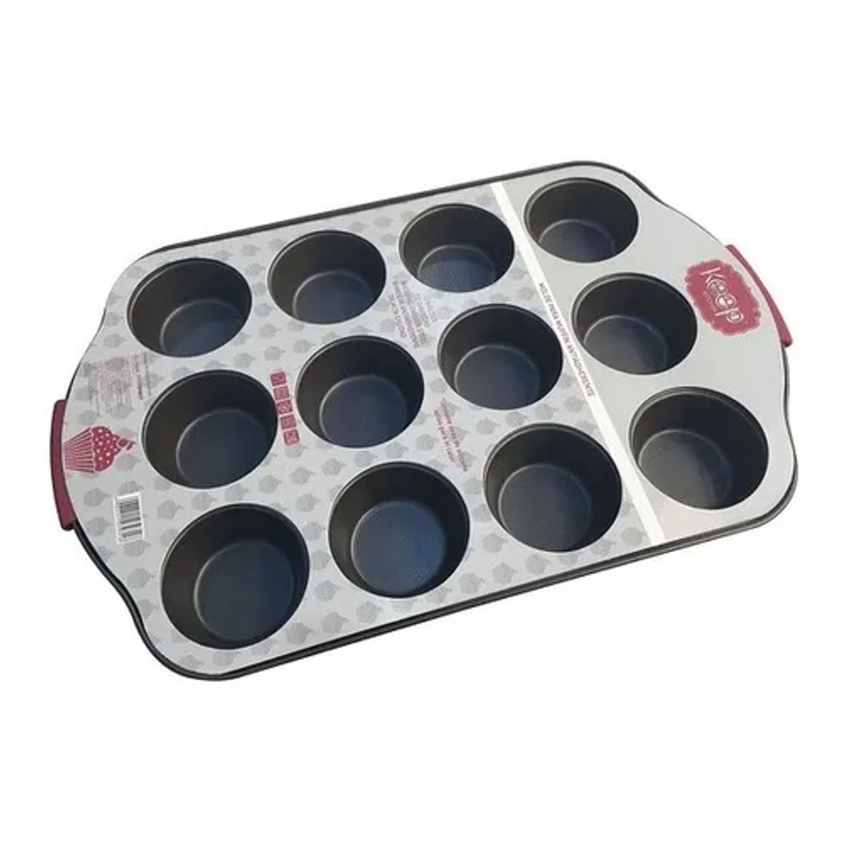 KEEP - Molde Muffin Cupcake Marca Keep Antiadherente Cocina Horno Color Gris