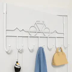 GENERICO - Colgadores De Ropa 7 Ganchos Metalicos Perchero De Puerta BI