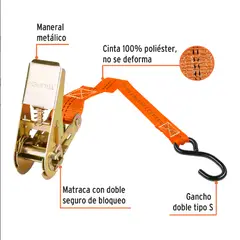 GENERICO - ESLINGA CON TRINQUETE TRUPER 3 MT X 225K SU-675R