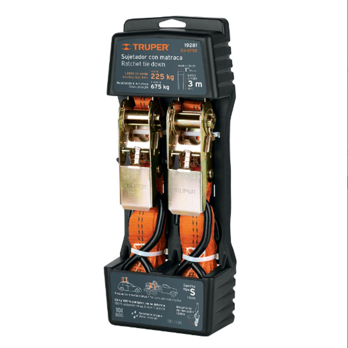 GENERICO - ESLINGA CON TRINQUETE TRUPER 3 MT X 225K SU-675R