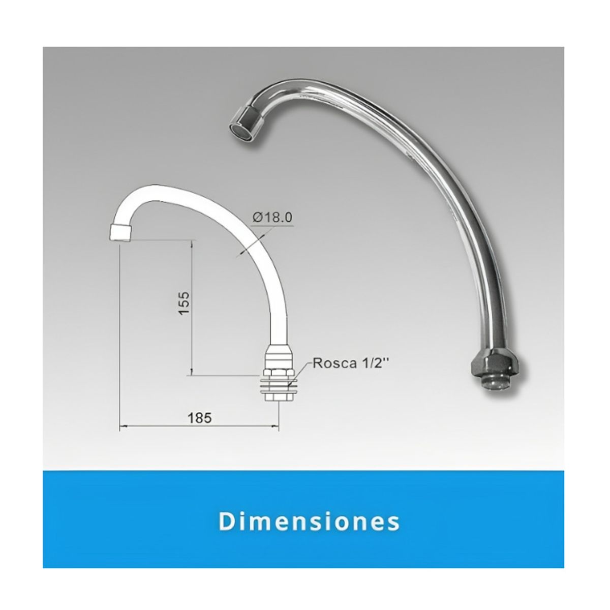 FAS - FAS REPUESTO CUELLO CISNE CLPB-18 BASTON LUJO 18MM