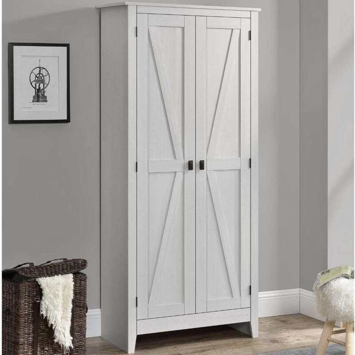 HOMIMAD - MUEBLE DESPENSA ESTANTE PARA COCINA LIVING COMEDOR BLANCO