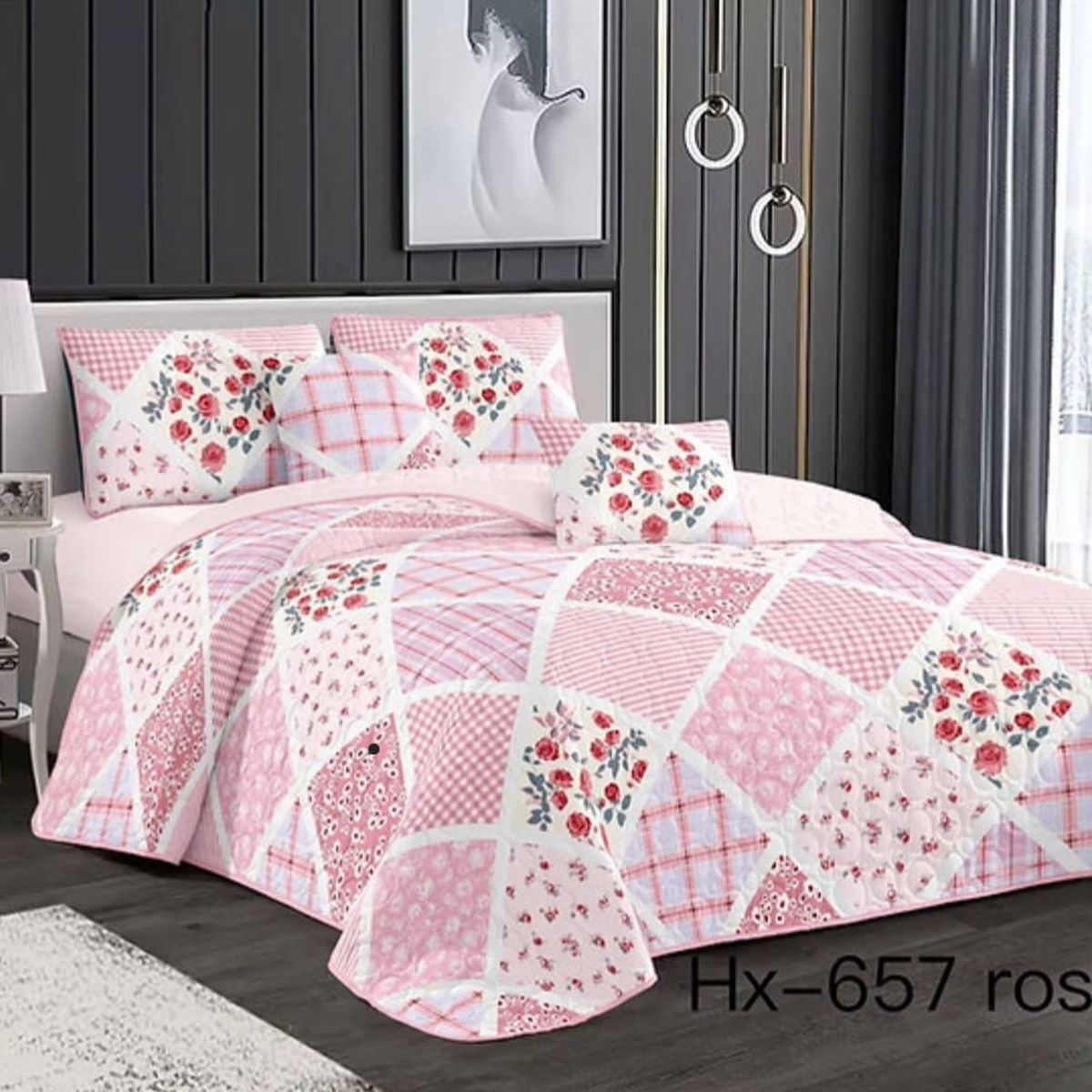 GENERICO - Quilt de Verano 2 plazas Rosado KFL657
