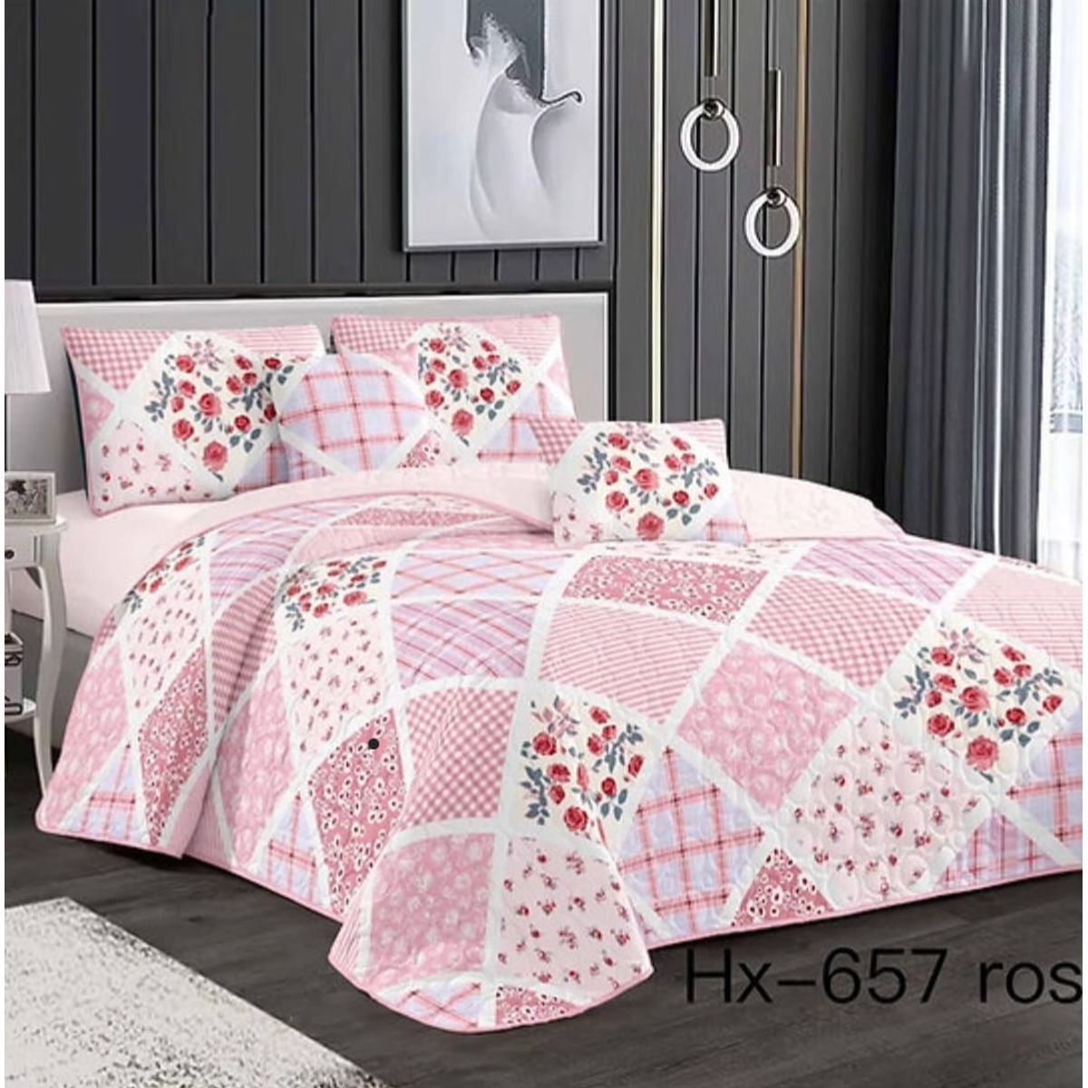 GENERICO - Quilt de Verano 2 plazas Rosado KFL657
