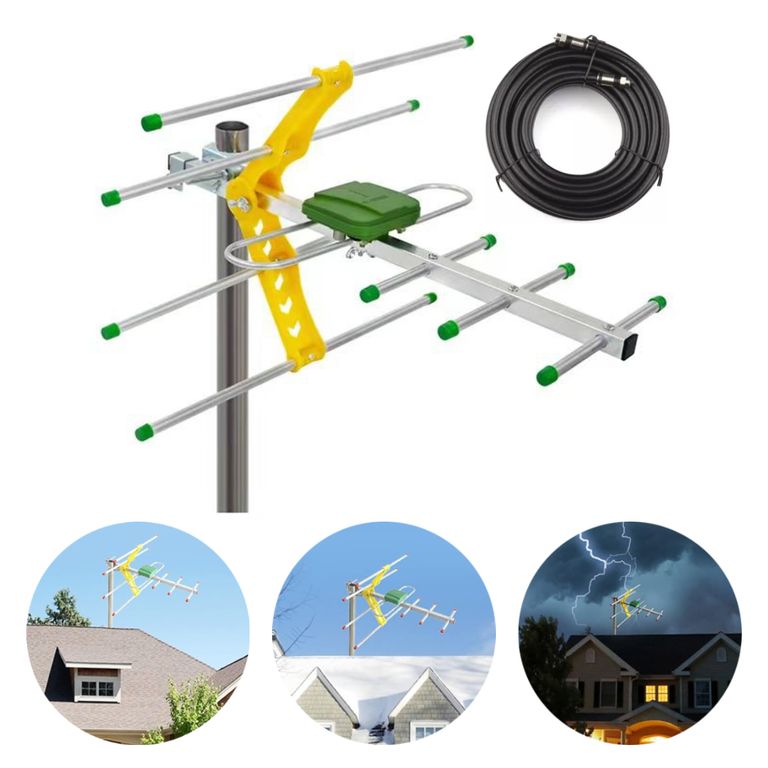ATURE Antena De Televisión Digital Para Exteriores Hdtv Cable 15m