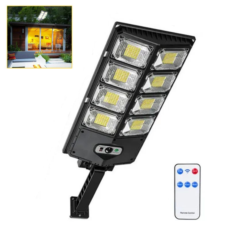 GENERICO - Lampara Solar Exterior con Control Remoto y Sensor de Movimiento