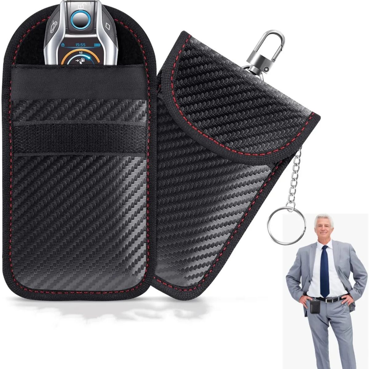 KUANGYE - 2pcs Protector Faraday Para Llaves Cochebolsa Bloqueo Rfid