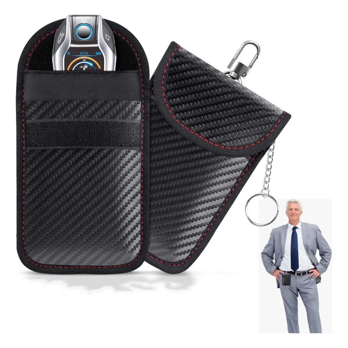 KUANGYE - 2pcs Protector Faraday Para Llaves Cochebolsa Bloqueo Rfid