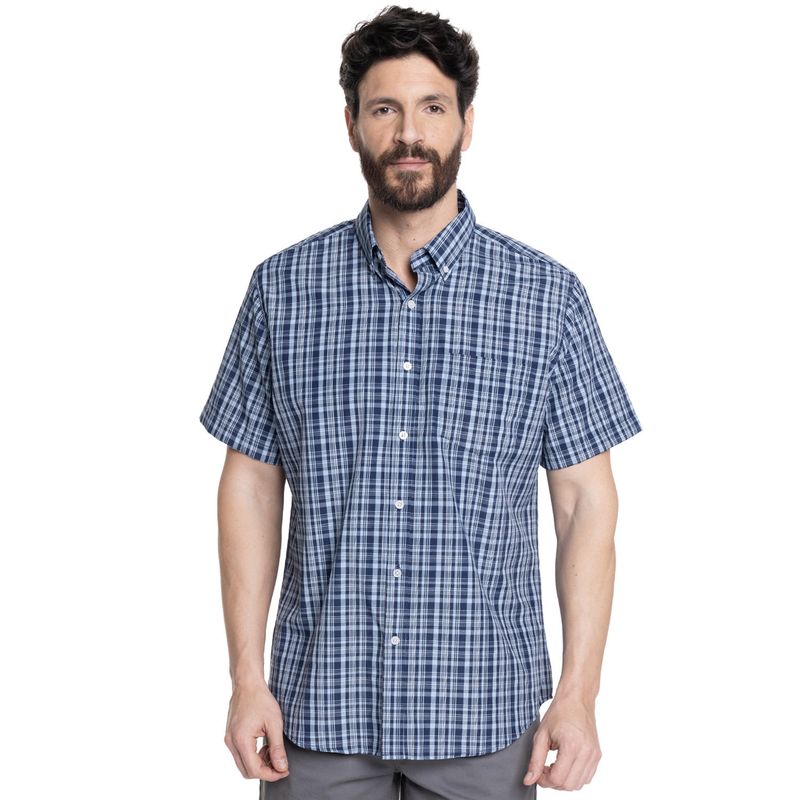 KOTTING - CAMISA HOMBRE MANGA CORTA FANTASÍA CLÁSICA CUELLO SEMI ITALIANO