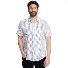 KOTTING - CAMISA HOMBRE MANGA CORTA FANTASÍA ESTAMPADA CUELLO SEMI ITALIANO