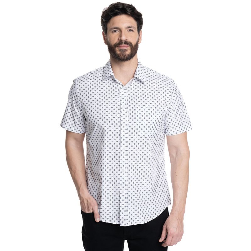 KOTTING - CAMISA HOMBRE MANGA CORTA FANTASÍA ESTAMPADA CUELLO SEMI ITALIANO KOTTING