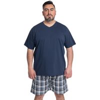 PIJAMA HOMBRE RELAX DÚO POLERA JERSEY BERMUDA CUADROS