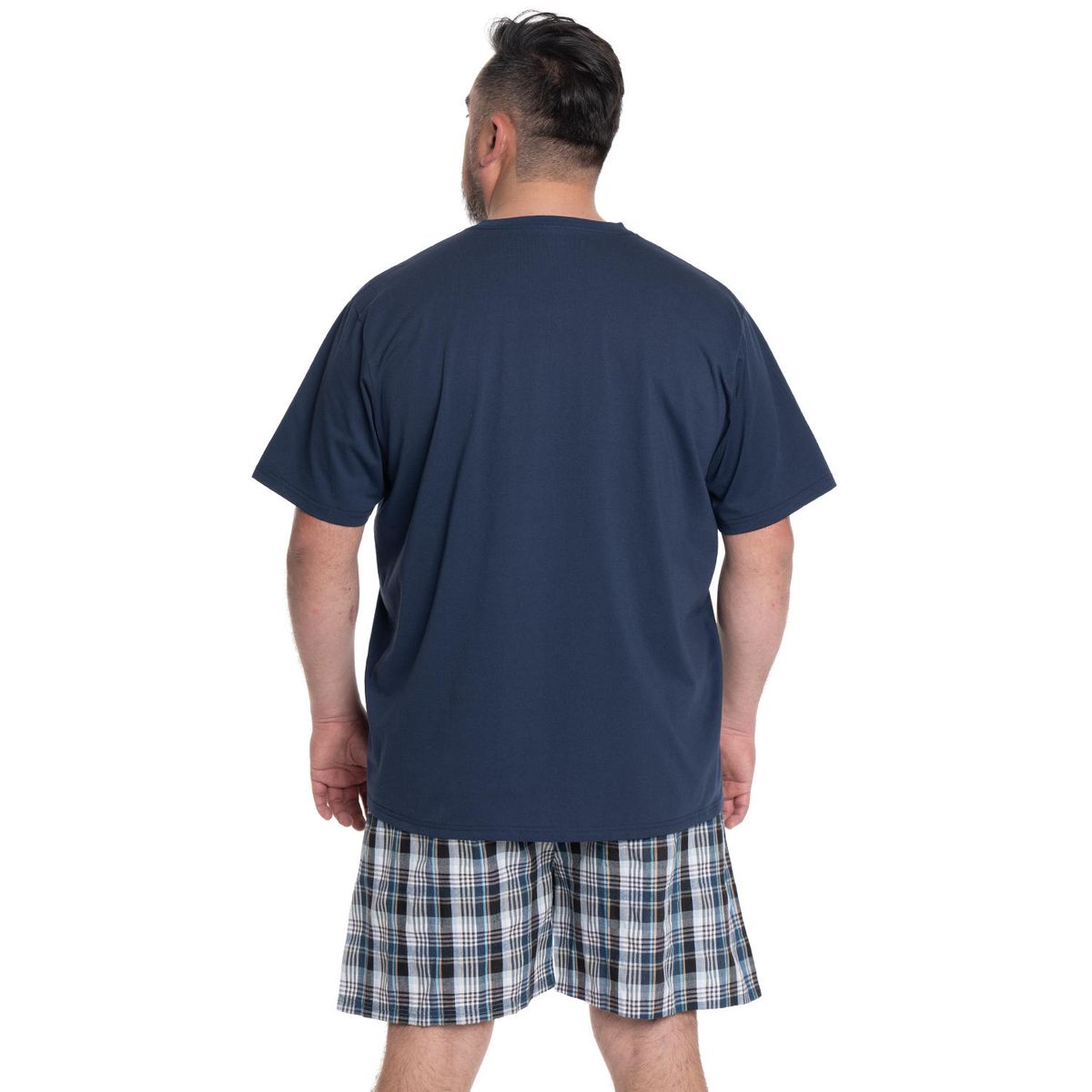 KOTTING - PIJAMA HOMBRE RELAX DÚO POLERA JERSEY BERMUDA CUADROS