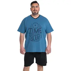 KOTTING - PIJAMA HOMBRE RELAX TOTAL POLERA Y BERMUDA JERSEY