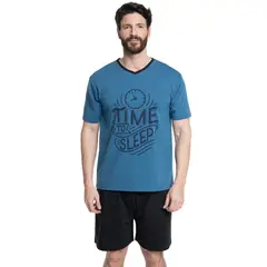 KOTTING - PIJAMA HOMBRE RELAX TOTAL POLERA Y BERMUDA JERSEY