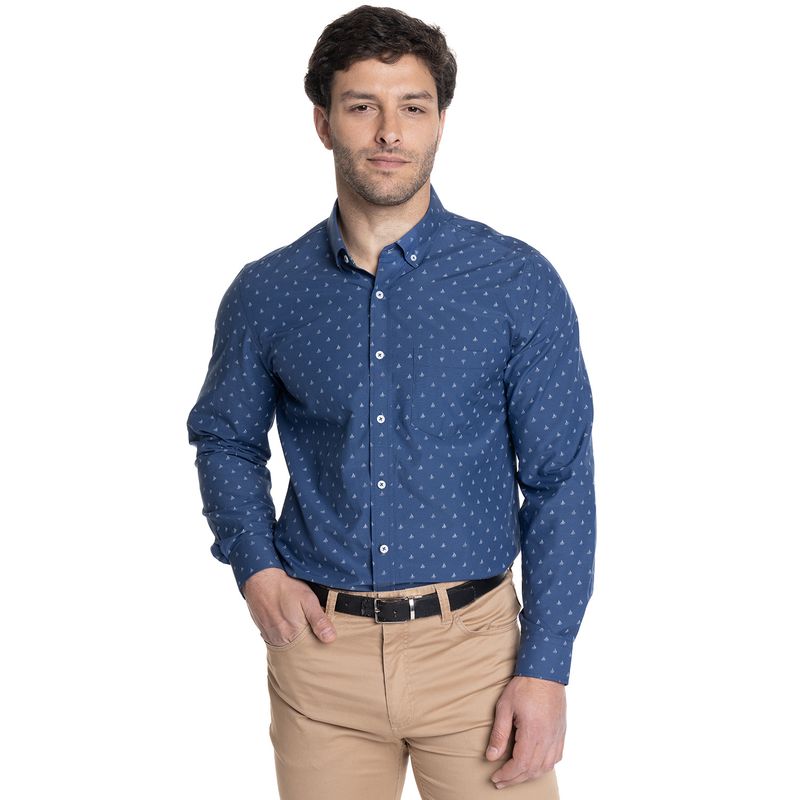 TRUVAL - CAMISA HOMBRE MANGA LARGA TREVIRA ESTAMPADA TRUVAL