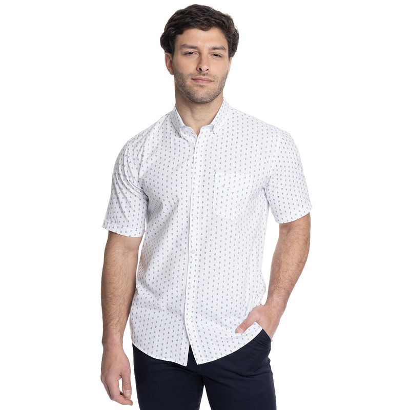 TRUVAL - CAMISA HOMBRE MANGA CORTA ESTAMPADA OXFORD TRUVAL