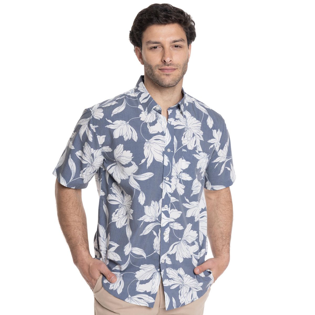 TRUVAL - CAMISA HOMBRE MANGA CORTA ESTAMPADA GUAYABERA TRUVAL
