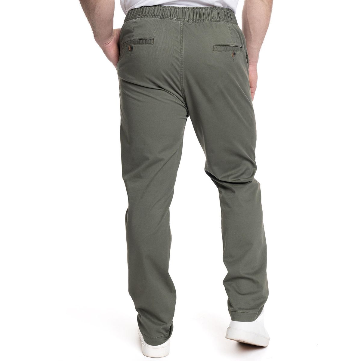 TRUVAL - PANTALÓN HOMBRE JOGGER FRENTE PLANO PRETINA ELASTICADA - TRUVAL