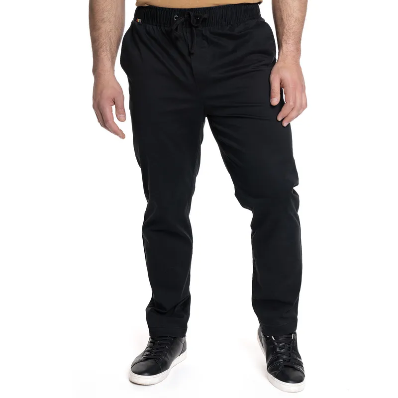 TRUVAL - PANTALÓN HOMBRE JOGGER FRENTE PLANO PRETINA ELASTICADA TRUVAL
