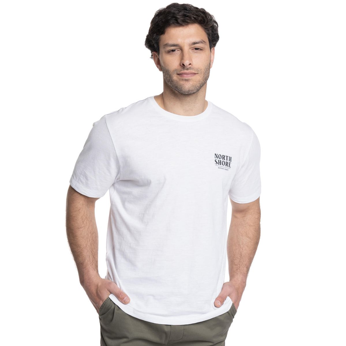 TRUVAL - POLERA HOMBRE CUELLO REDONDO ESTAMPADO ESPALDA TRUVAL