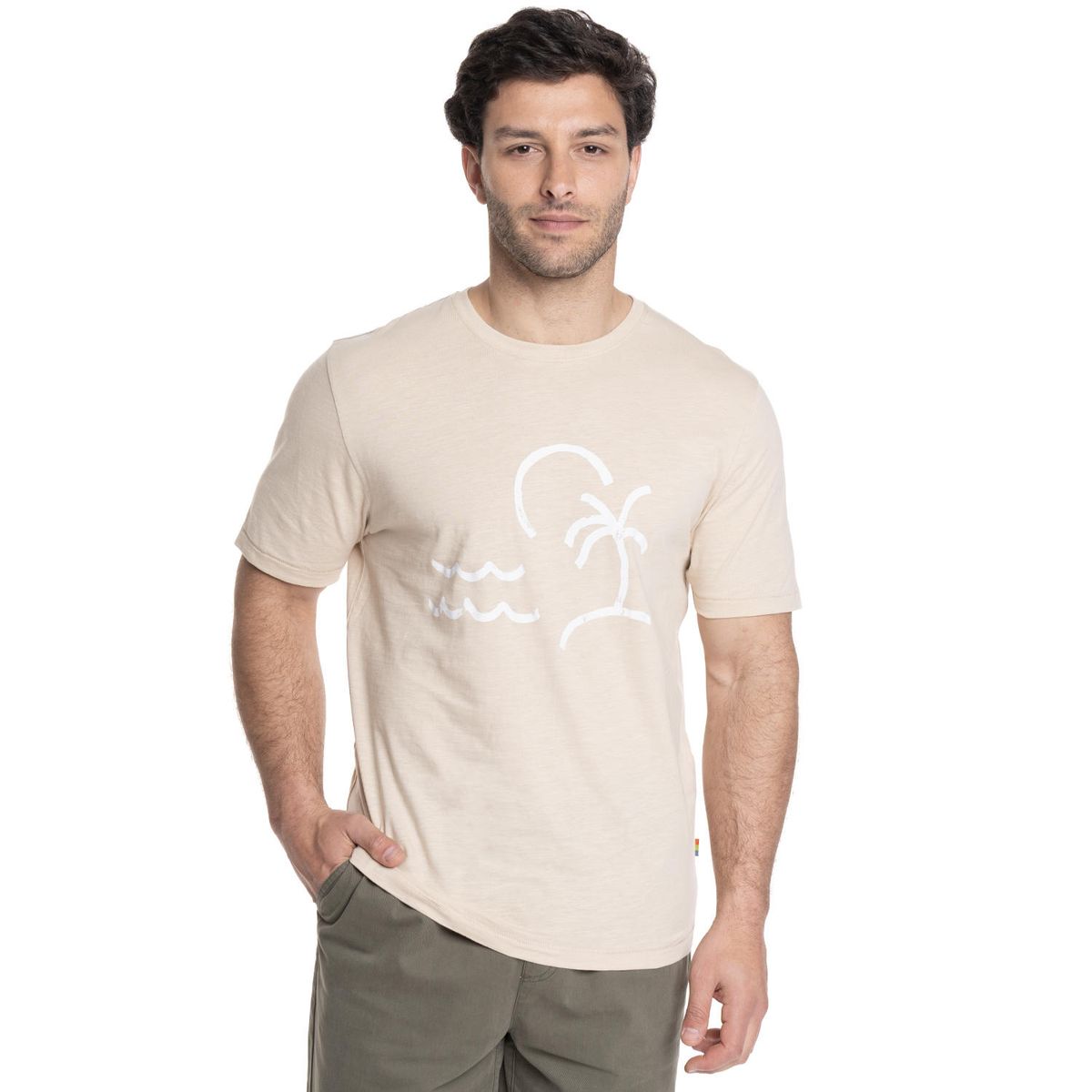 TRUVAL - POLERA HOMBRE CUELLO REDONDO ESTAMPADO FRONTAL TRUVAL