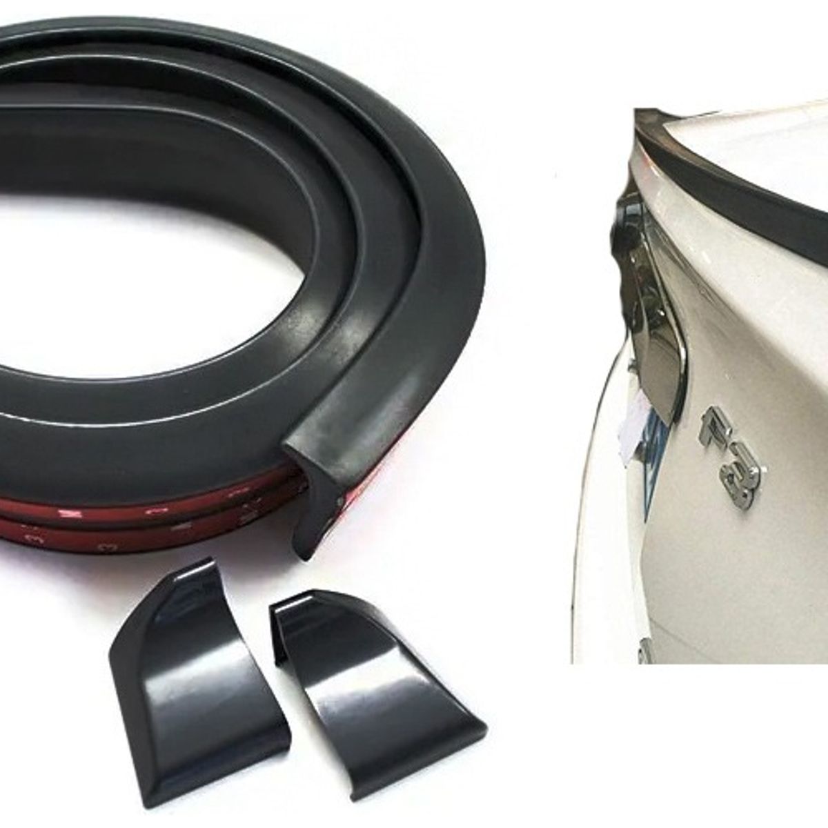 GENERICO - Alerón Lip Spoiler Maleta Negro Mate Auto