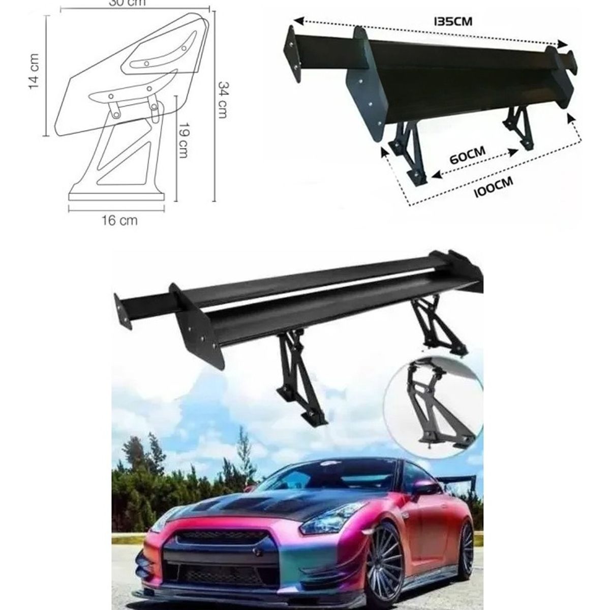 GENERICO - Aleron Spolier Tuning Doble 135 Cm100 Cm