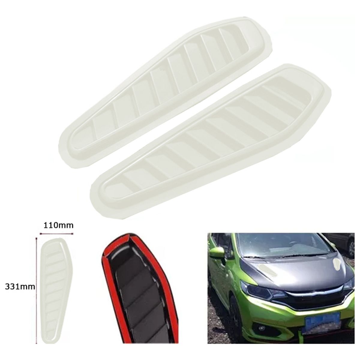 GENERICO - Toma De Aire Capot Auto Tuning Universal Negro