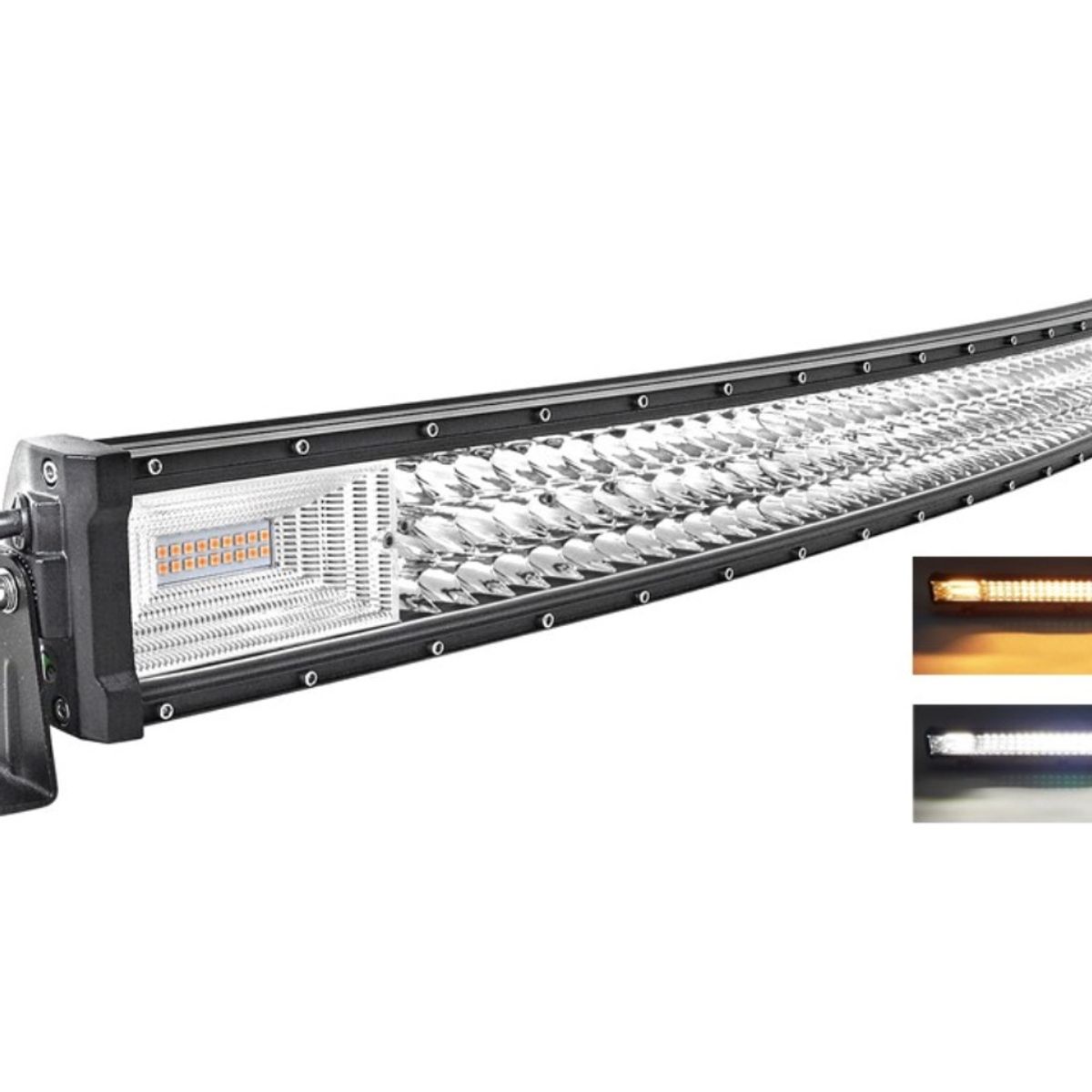 GENERICO - Barra 132 Led 396w Curva Blanco+ama+destell - Envio Gratis