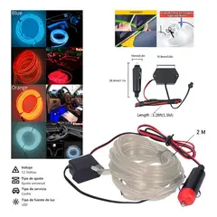 GENERICO - Hilo Tira Luz Neon Colores Varios Led Auto 2m