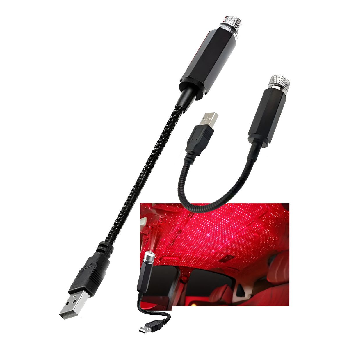 GENERICO - Lampara De Techo Led 12v Usb Auto Proyector Estrellas