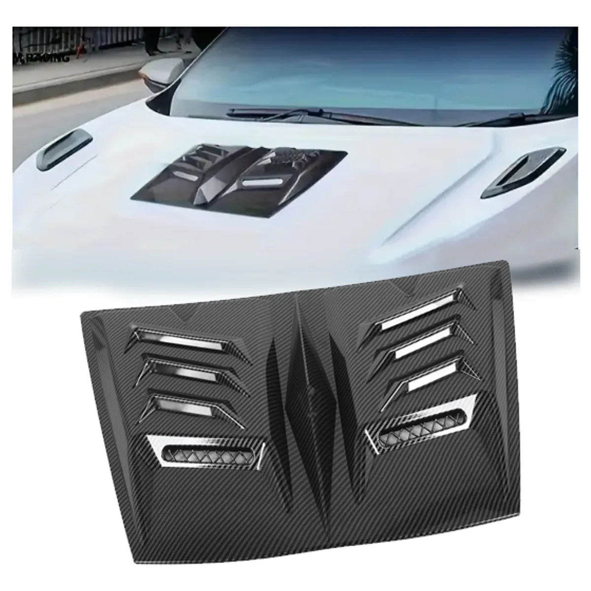 GENERICO - Toma De Aire Para Capot Auto Tuning Universal Fibra Carbono