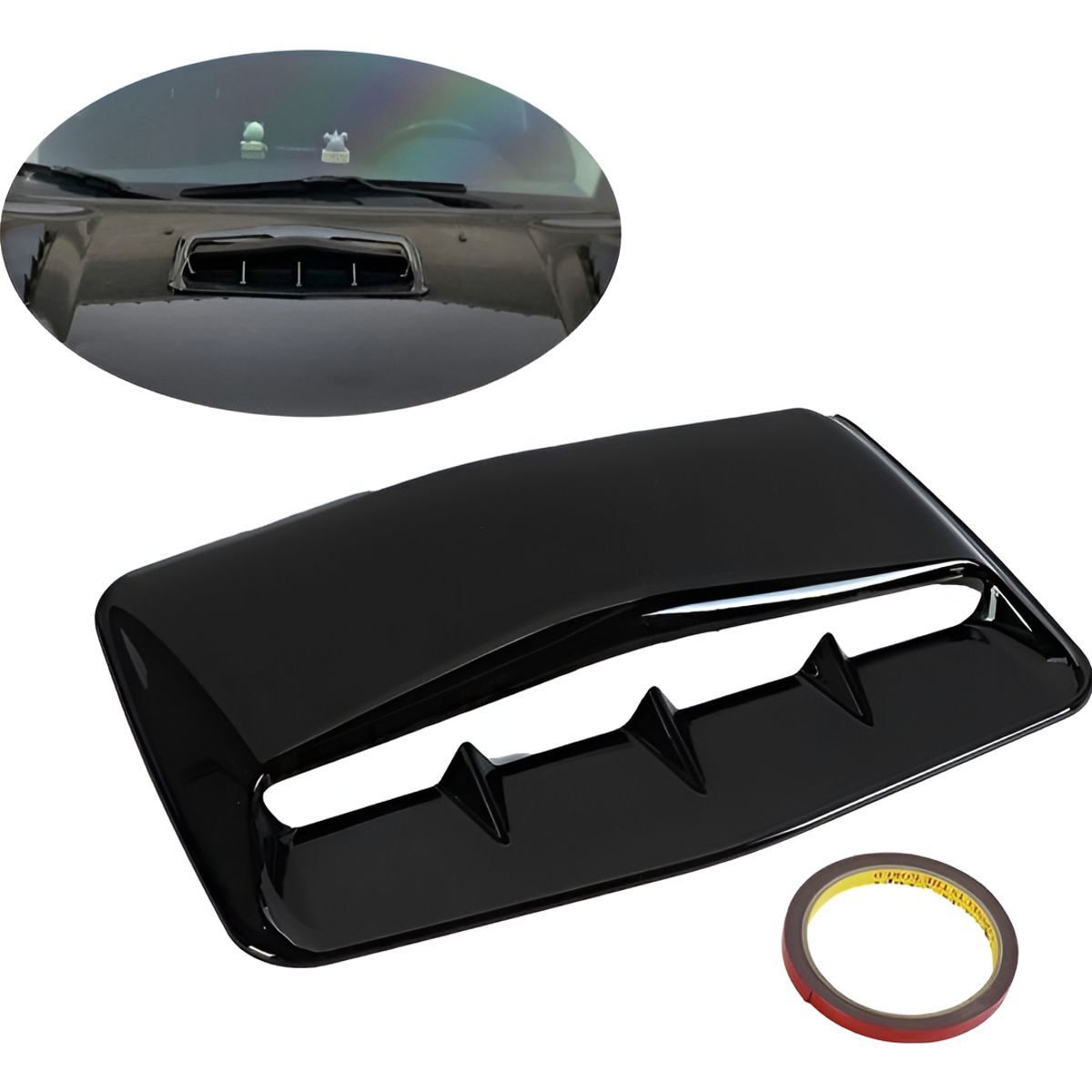 GENERICO - Toma De Aire Para Capot Auto Tuning Universal Negro Grande