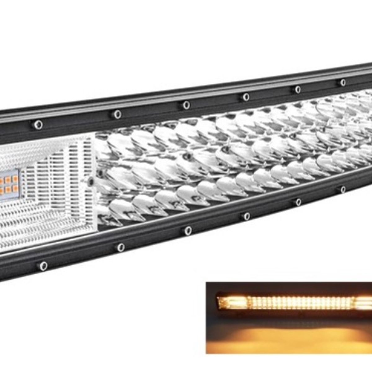 GENERICO - Barra 168 Led 504w Curva Blanco+ama+destell - Envio Gratis