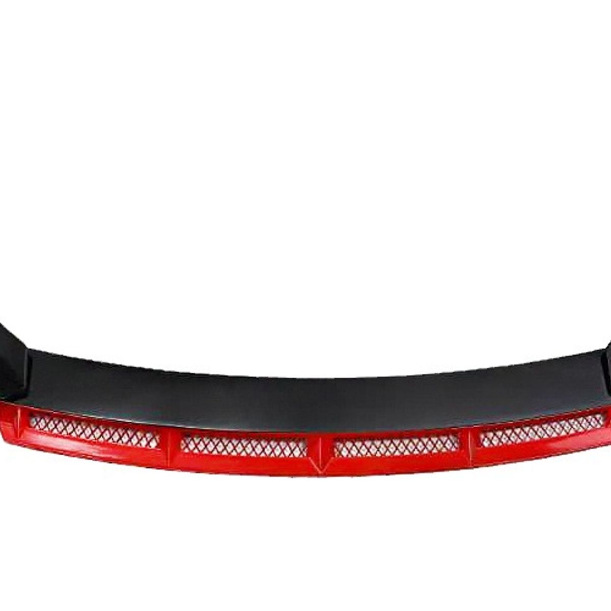 GENERICO - Front Lip Malla Delantero 3 Piezas Negro+rojo Brillante