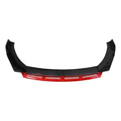 GENERICO - Front Lip Malla Delantero 3 Piezas Negro+rojo Brillante