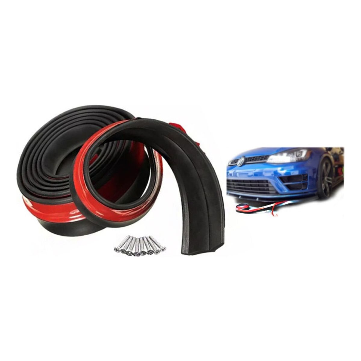 GENERICO - Alerón Lip Spoiler Delantero Negro Mate Auto