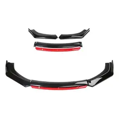 GENERICO - Front Lip 4 Piezas Universal Negro Brillante