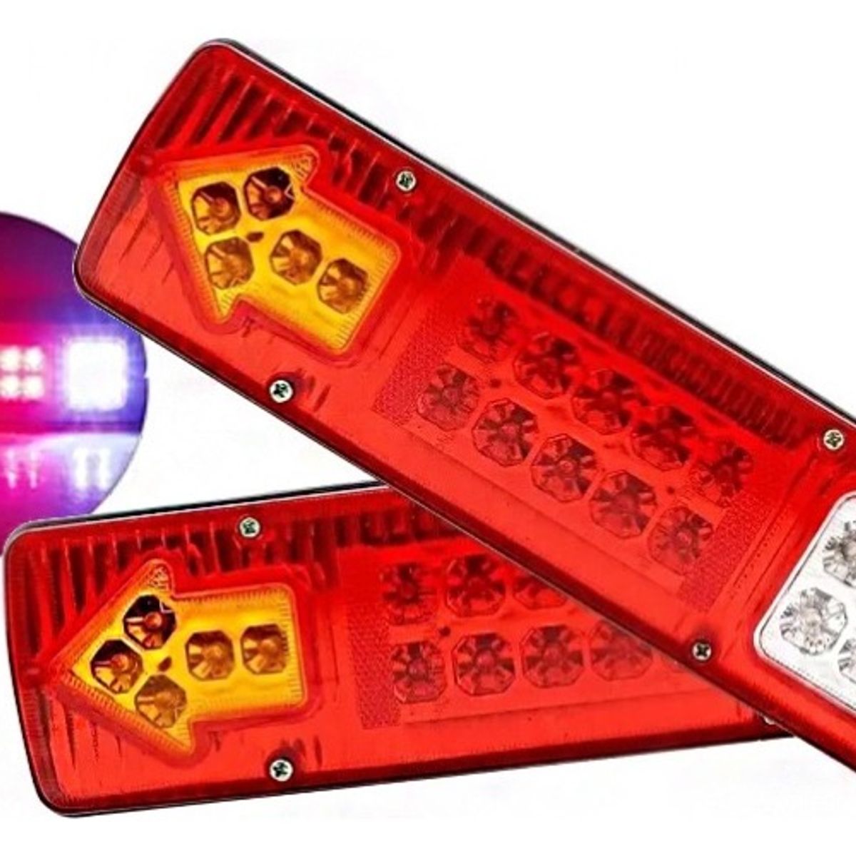 GENERICO - Foco Flecha Luz Trasera X2 Freno Reversa Direccional 12v