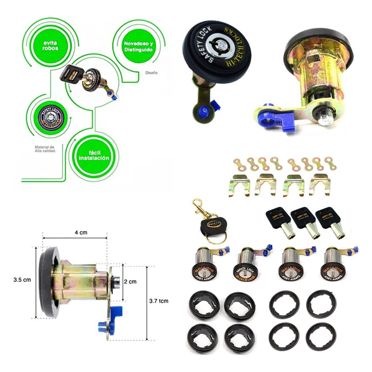 GENERICO - Chapa De Seguridad Auto 4 Puertas