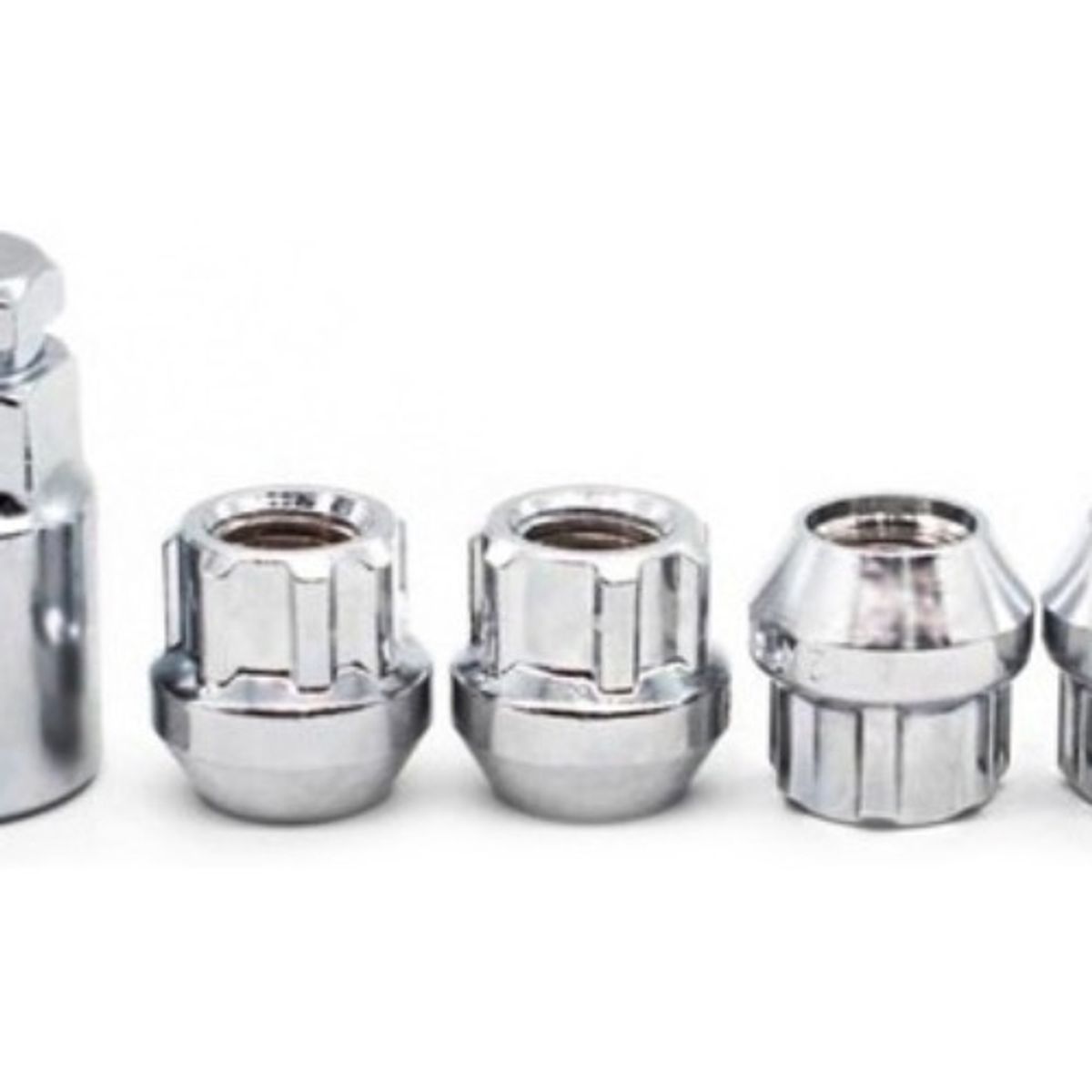 GENERICO - Set 4 Tuercas De Seguridad Cromo 12-14   15125 Con Llave