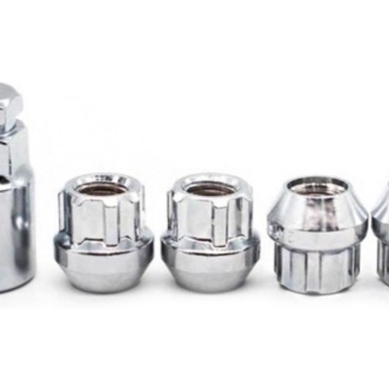 GENERICO - Set 4 Tuercas De Seguridad Cromo 12-14   15125 Con Llave