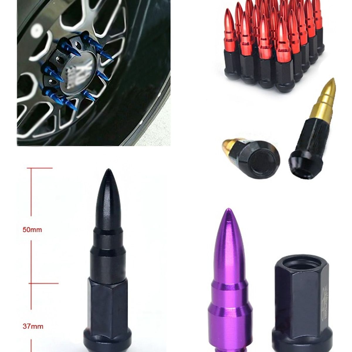 Set 20 Tuercas De Seguridad Punta Bala+llave 12mm 12515, marca GENERICO - Foto 2