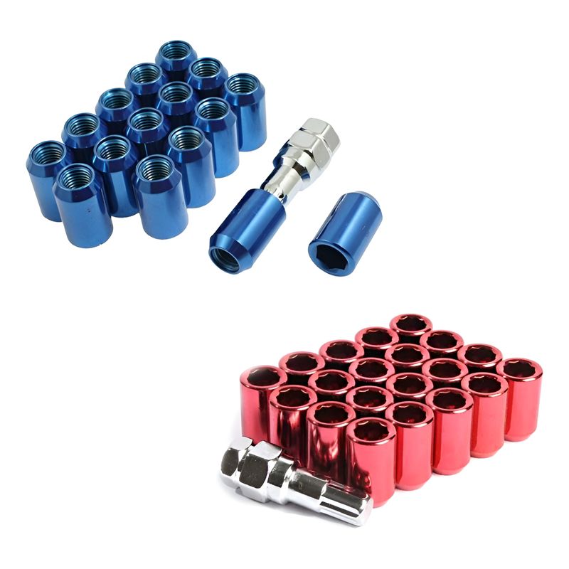 GENERICO - Set 16 Tuercas De Seguridad Colores Con Llave 12mm 12515