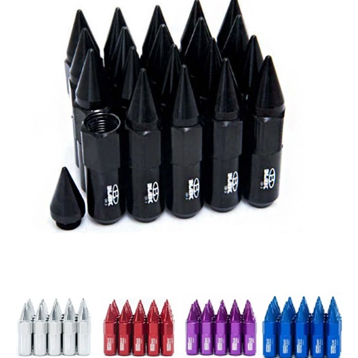 GENERICO - Set 20 Tuercas De Seguridad Punta Con Llave 12mm 12515