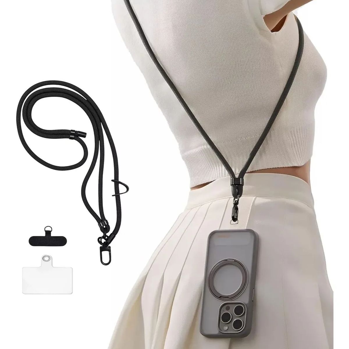 KUANGYE - Colgantes Y Correas Celular Cuerpo Moda Ajustable 7mm