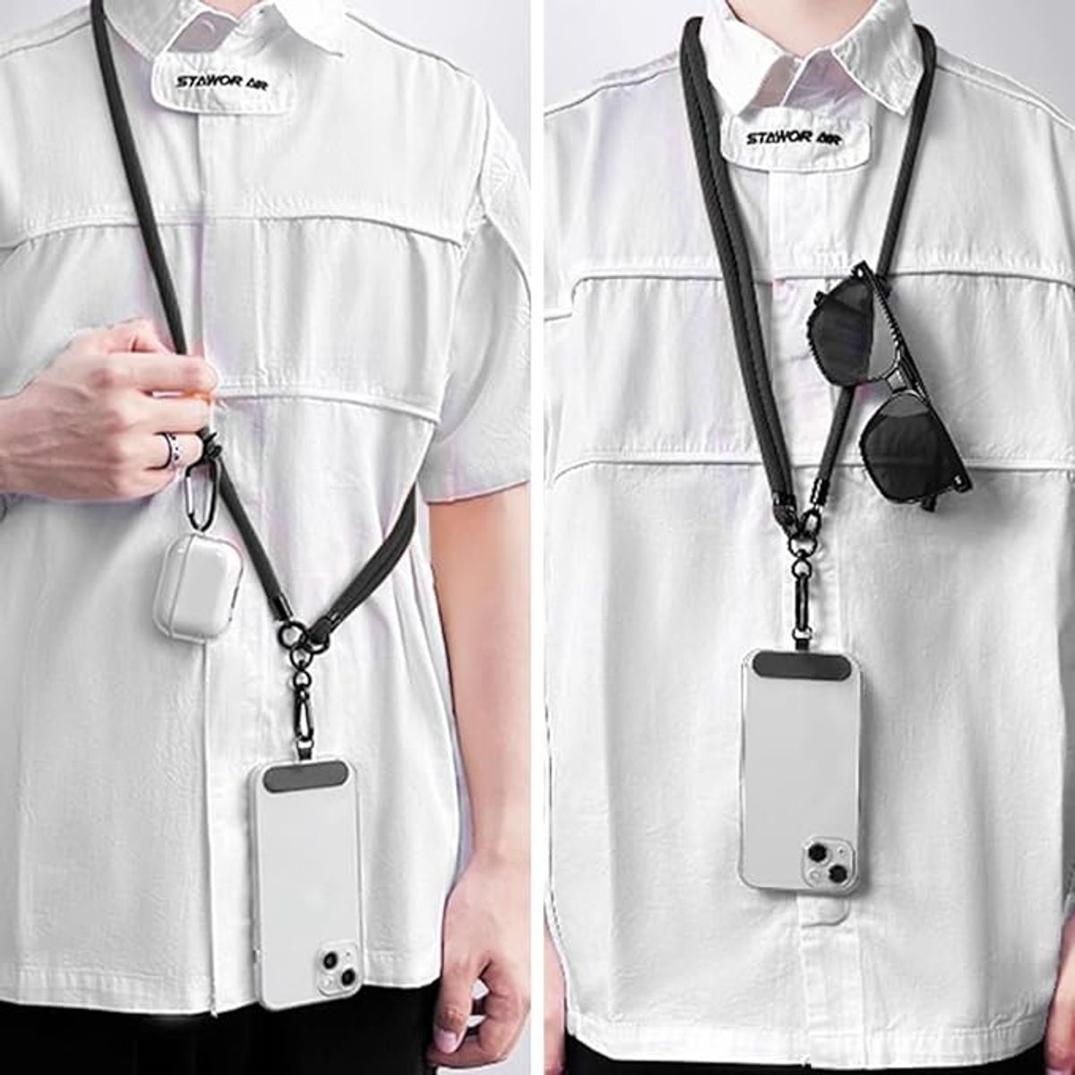 KUANGYE - Colgantes Y Correas Celular Cuerpo Moda Ajustable 7mm